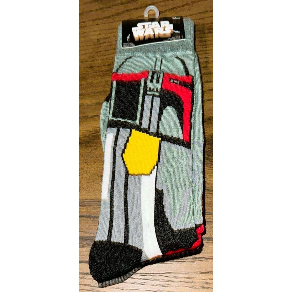 Disney Star Wars Mandalorian Boba Fett Socks Set 2 Limited Edition Sz 6-12 NWT
